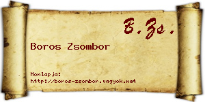 Boros Zsombor névjegykártya